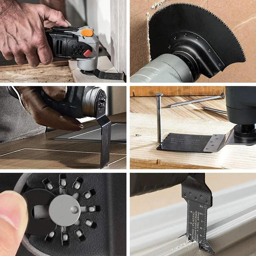 

24 PCS Universal Wood Metal Oscillating Multi Tool Quick Release Saw Blades for Renovator Multitool Accessories