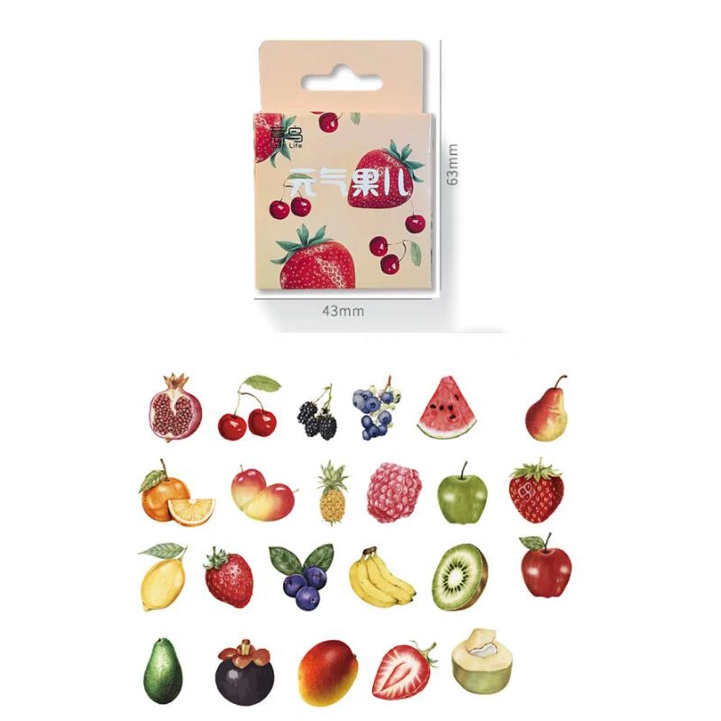 

20Packs Wholesale Fruit stickers account Scrapbook Diary Decorative Paper stationary sticker Banana strawberry pomegranate 4CM