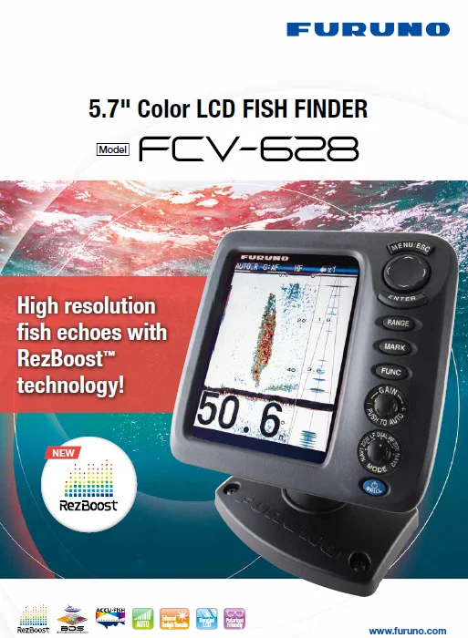 

Furuno корабль 600 Вт рыболокатор FCV-628 5,7 ''цветной ЖК-дисплей эхо рыбы с RezBoost™Технология морской электроники радио navicom