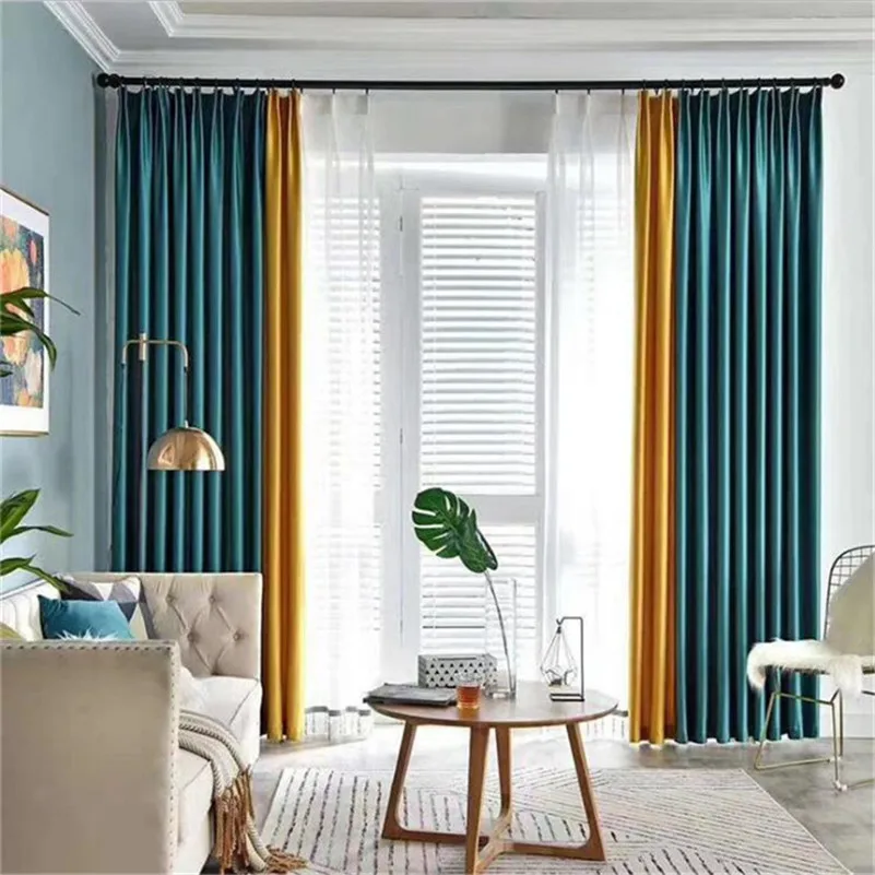 Занавески из плотного шелка и хлопка простые современные занавески с