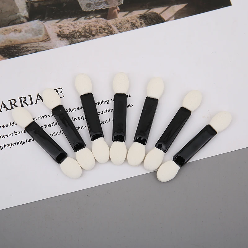 

25PCS Disposable Eyeshadow Brush Dual Sided Sponge Brush Nylon Eye Shadow Brushes Makeup Cosmetic Applicator
