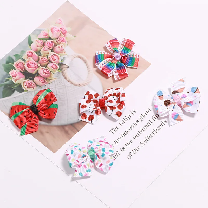 Все включено ткань заколки для волос цветок лук головной убор заколка детей