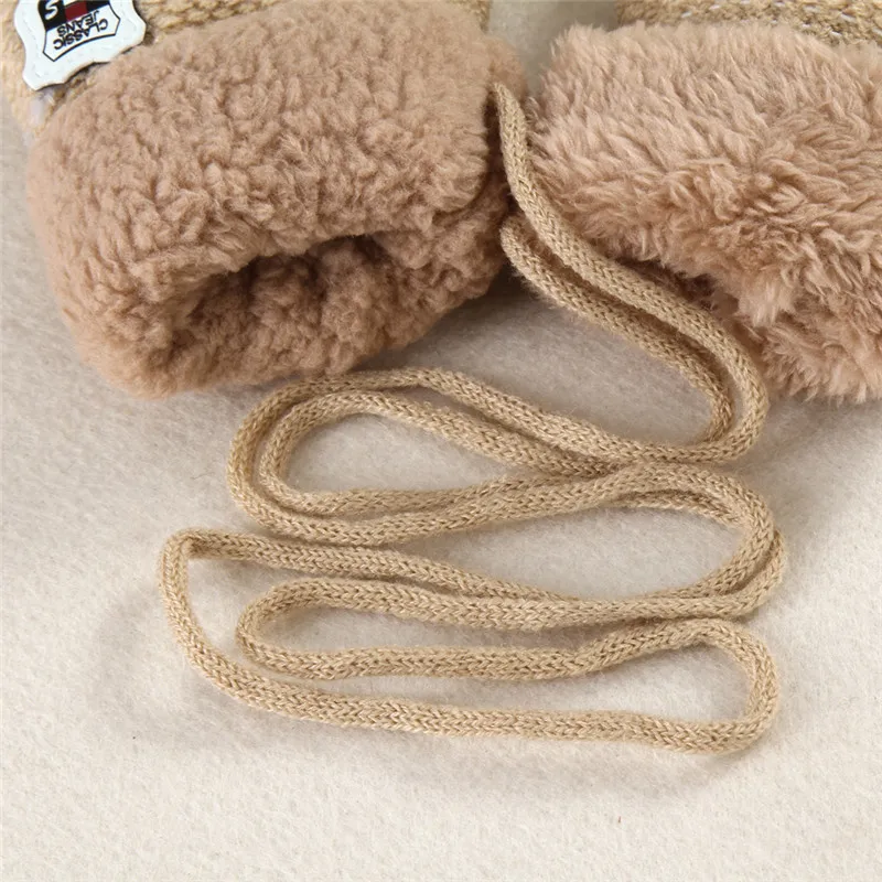 

New Arrival Winter Baby Boys Girls Knitted Gloves Warm Rope Full Finger Mittens Gloves For Children Toddler Kids