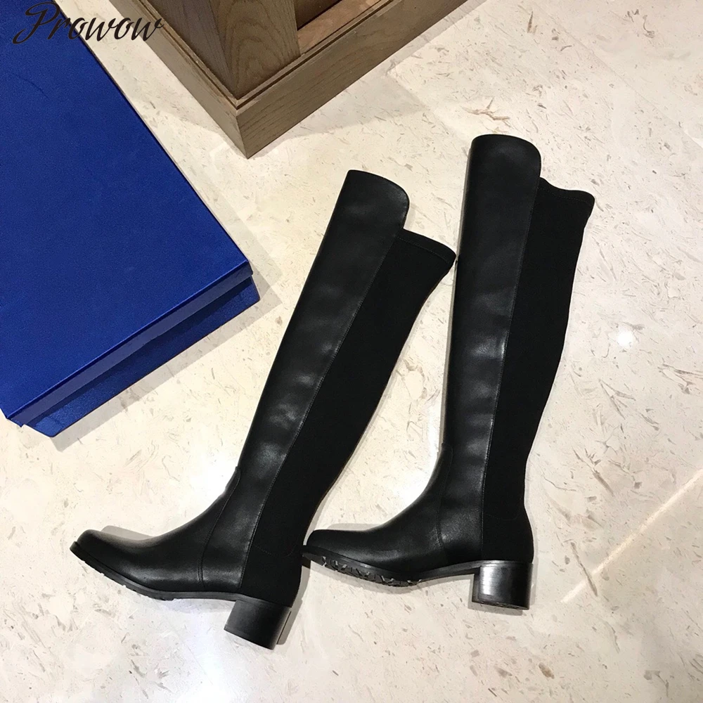 

Prowow Winter Classic Women's Boots Over-The-Knee High Women's Boots Genuine Leather Women's Boots Fashion Comfortable Boots