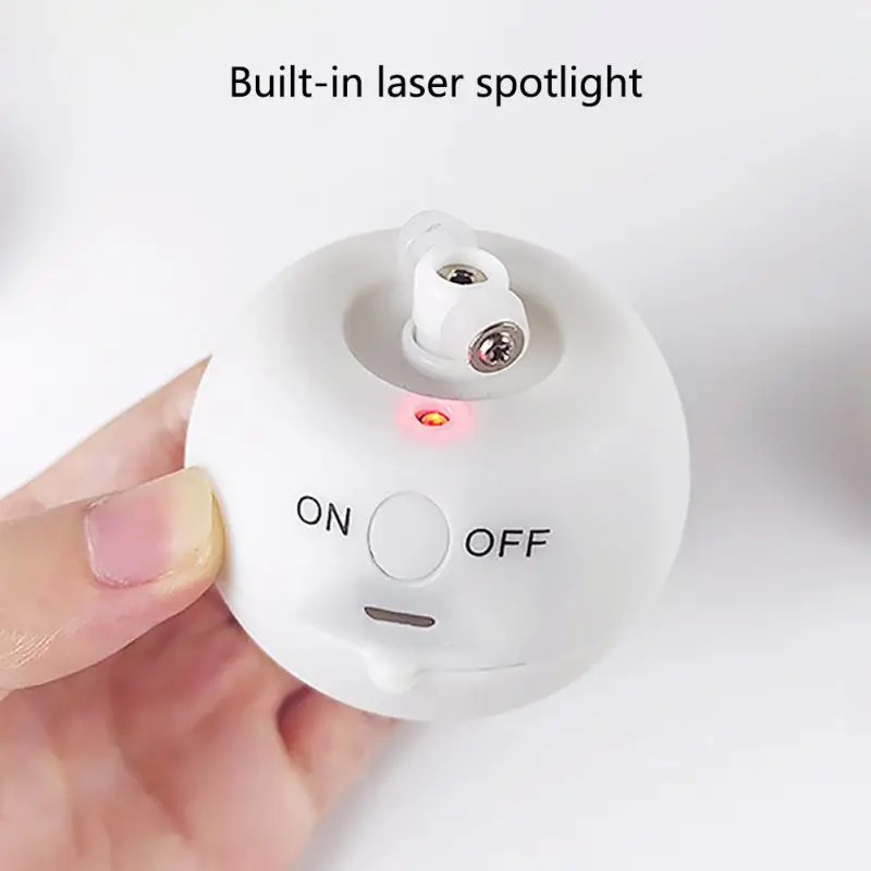 

1PC New Interactive Cat Toys LED Light Cat Toy Chasers Ball Rechargeable Entertainment Toy With Detachable Feather Toys Products