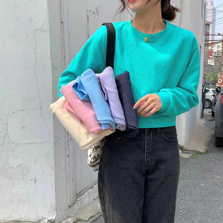 Однотонный короткий свитер большого размера | Женская одежда