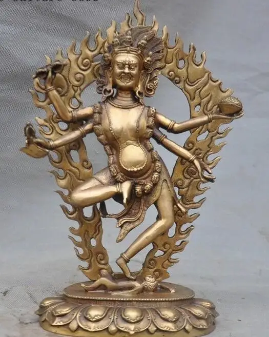 

Tibet Buddhism brass 4 Arms Vajrayogini Vajravarahi Dakini Goddess Buddha statue