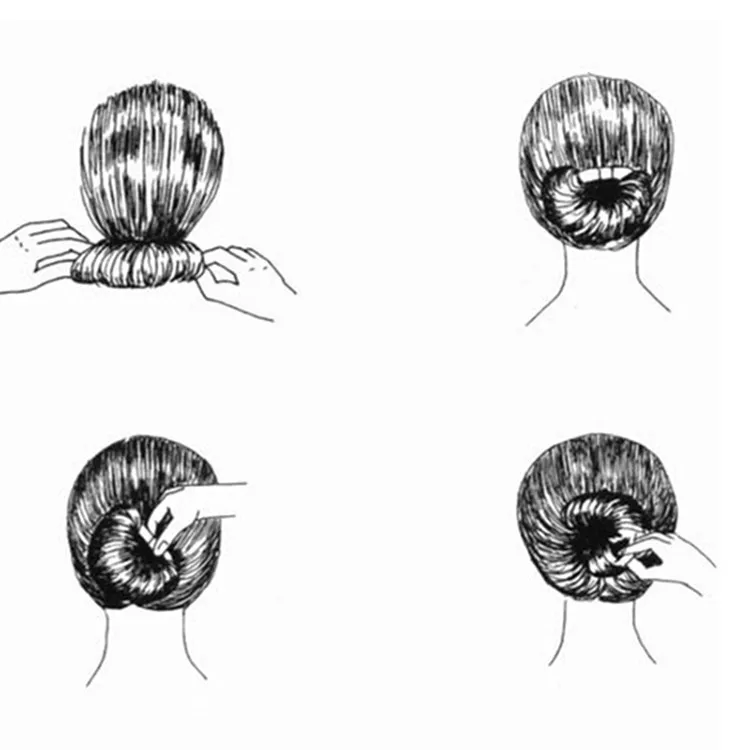 1 шт. заколки для волос женщин и девочек черный стайлер волшебные булочки конский