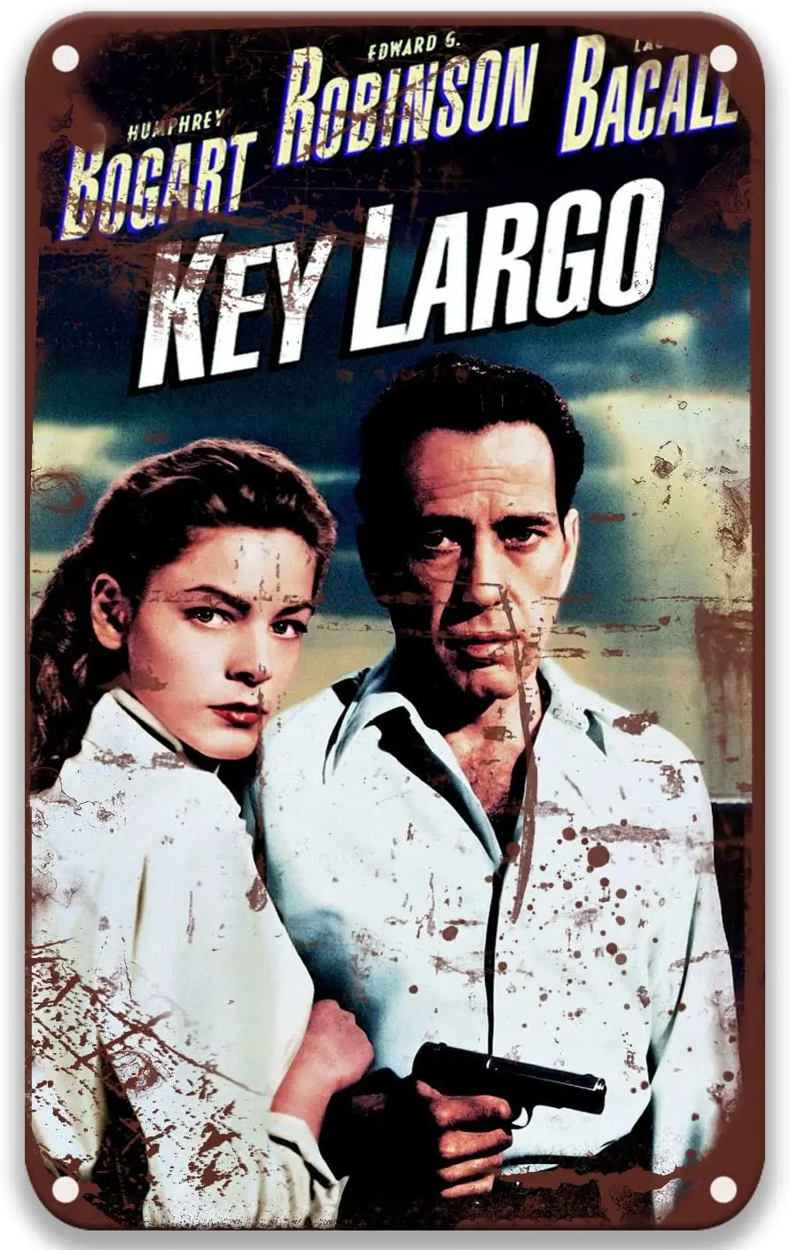 

sfasf Key Largo (1948) Movie Tin Signs Vintage Movies Funny for Decor Garage Kitchen Toilet Decorative 8x12 Inches