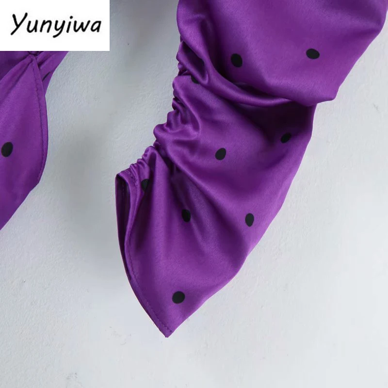 Модное женское винтажное платье в горошек Драпированное облегающее мини-платье