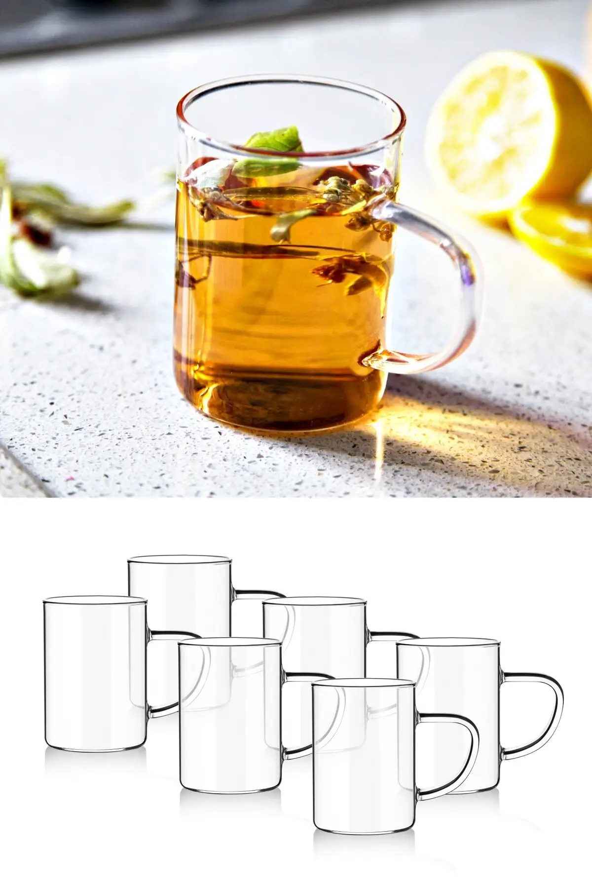 

Paçi 6 PCs Borosilicate Heat Resistant Termisil Glass Mug Cup