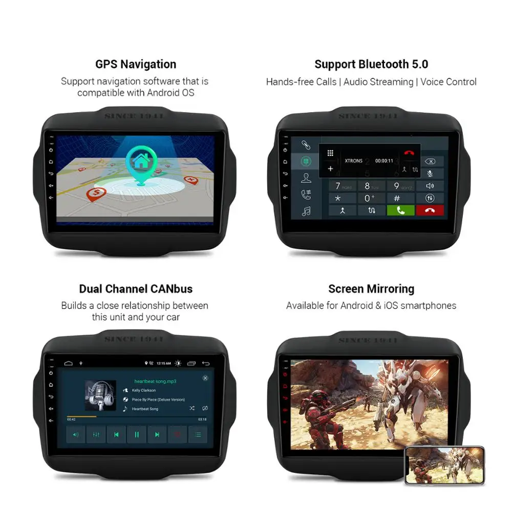XTRONS 9 ''Android 10 0 DSP Автомобильный мультимедийный стерео радиоплеер для Jeep Renegade 2015