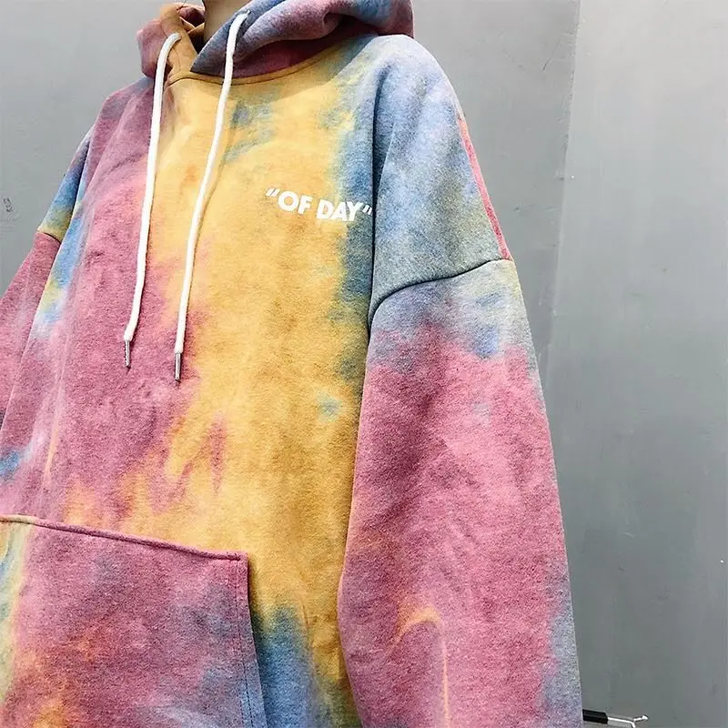 

Oversized Tie Dye Women Hoodies Plus Velvet Female Hooded Casual Sweatshirt Tops Harajuku Female Pullovers Korean Style Clothes