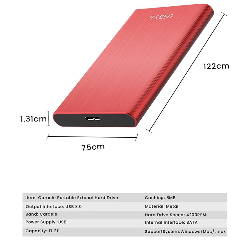 

2.5'' External Hard Drive USB 3.0 Metal HDD 2TB/1TB/500GB Portable Mobile Externo HD Hard Disk Drives For Desktop Laptop