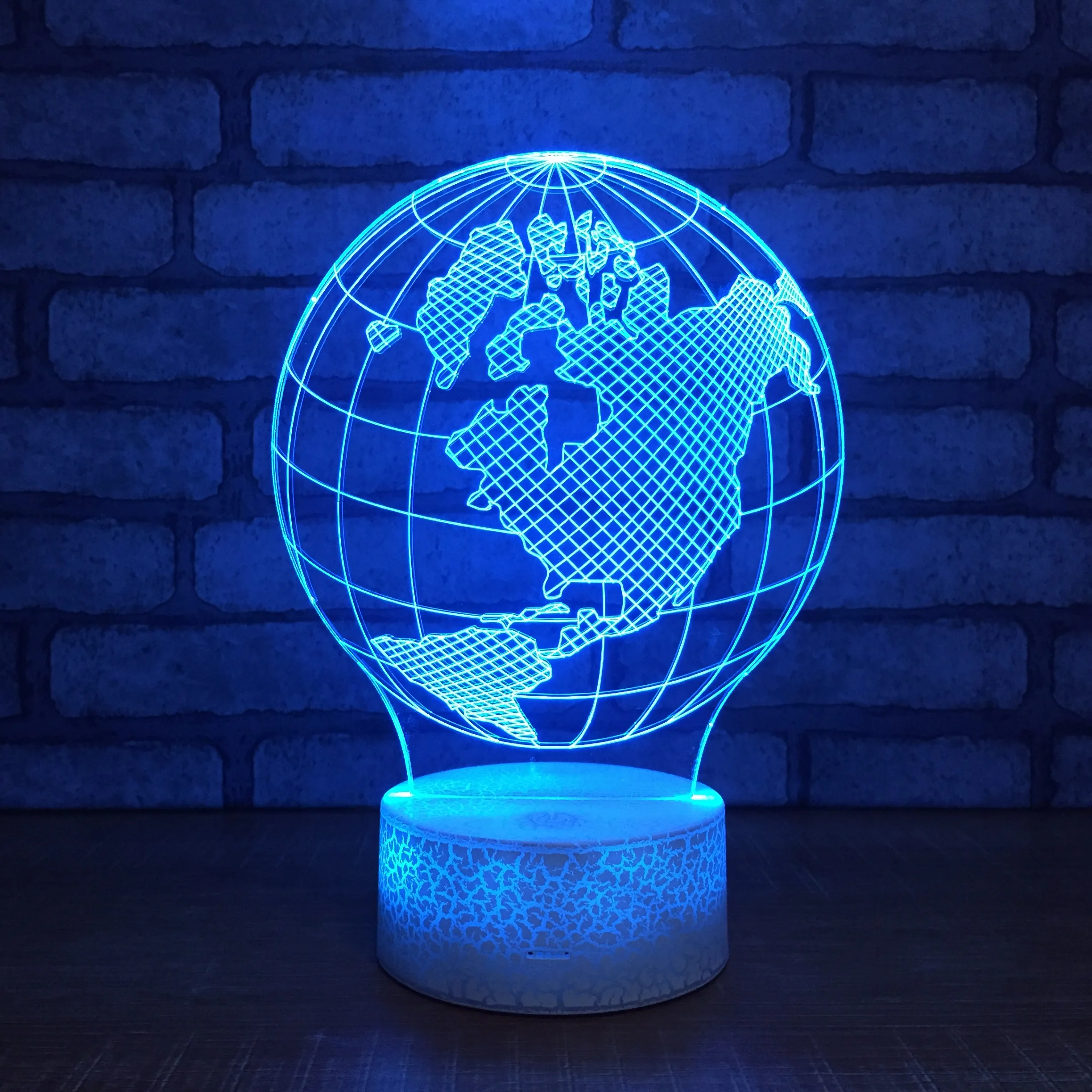 

Светодиодный ночсветильник Earth, ночник 3D с питанием от USB, 7 цветов, Детский Светильник для дома, спальни, офиса, декор с сенсорным управлением