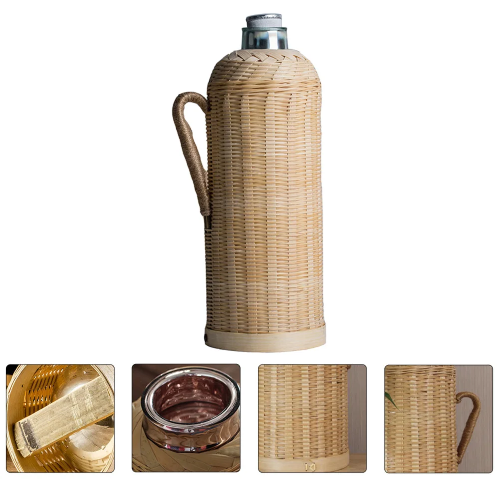 

1pc Traditional Hand-made Bamboo Kettle Thermal Kettle Practical Water Bottle