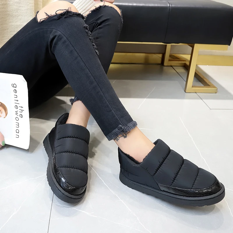 

HKXN 2021 зимние Нескользящие водонепроницаемые хлопковые тапочки на платформе для мужчин и женщин плотная теплая Домашняя хлопковая обувь дл...