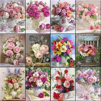 5d diamond painting flower vase cross stitch kit full square embroidery mosaic rose picture of rhinestone unique gift home decor