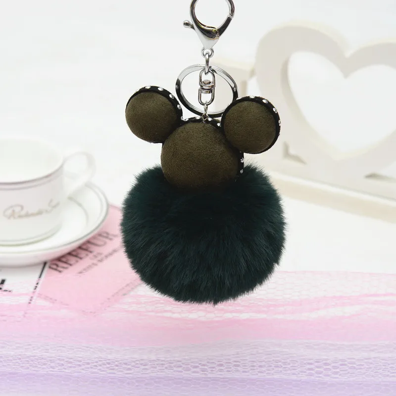

Disney Creative Rivet Anime Mickey Head Key Chain Cartoon Cute Keychain Lady Bag Pendant Car Keyring