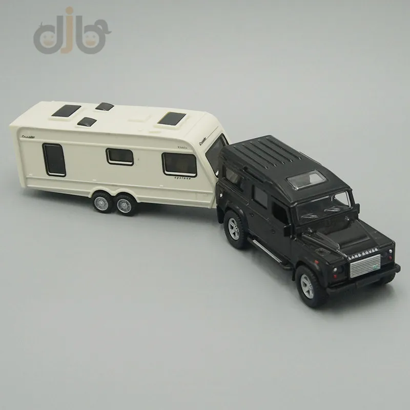 1:36 литая модель игрушки Rover Defender Trailer SUV автомобиль со звуком светильник|Наземный