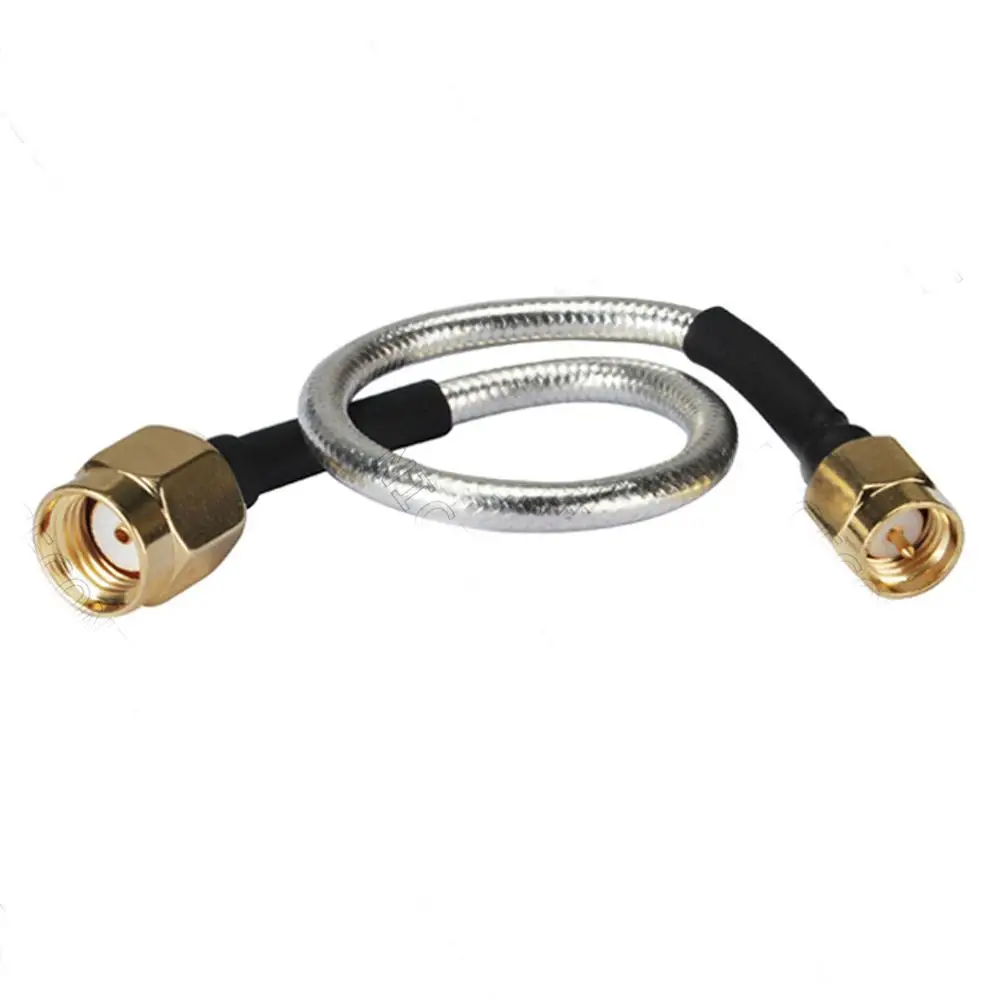 

1pce RP-SMA Male jack to SMA Male Plug RG405 0.086" Silver Cable Semi-rigid Flexible Pigtail 4inch~20M RF Connector