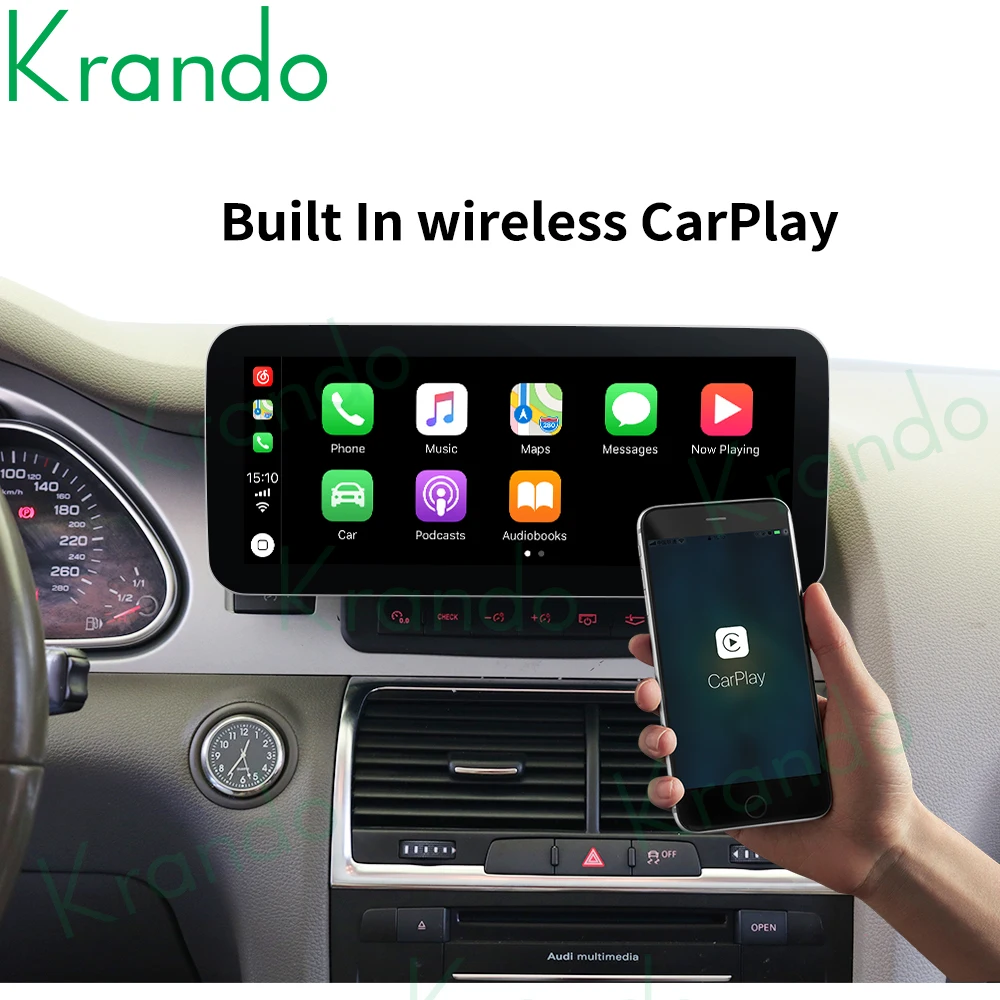 저렴한 Krando 안 드 로이드 11.0 6G 128G 10.25 IPS 자동차 멀티미디어 플레이어 라디오 GPS 아우디 Q7 2005-2015 Navi 오디오 플레이어 무선 Carplay