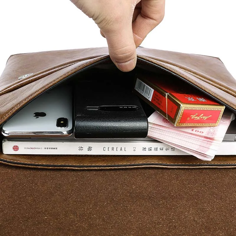 new fashion high capacity men pu leather handbags laptop bags male business travel messenger bags mens crossbody shoulder bag free global shipping