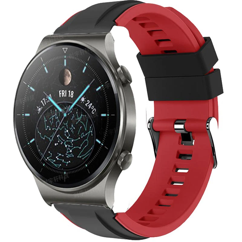 

Для Huawei часы GT 2 Pro Smart ремешок для наручных часов 22 мм Спорт заменить силиконовый браслет ремешок для Huawei GT/GT 2E/2 46 мм аксессуары