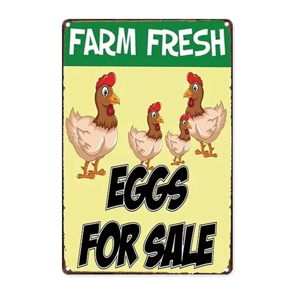 

FARM FRESH EGGS FOR SALE Art Retro Plaque Metal Tin Signs Cafe Bar Pub Signboard Wall Decor Vintage Nostalgia Plates