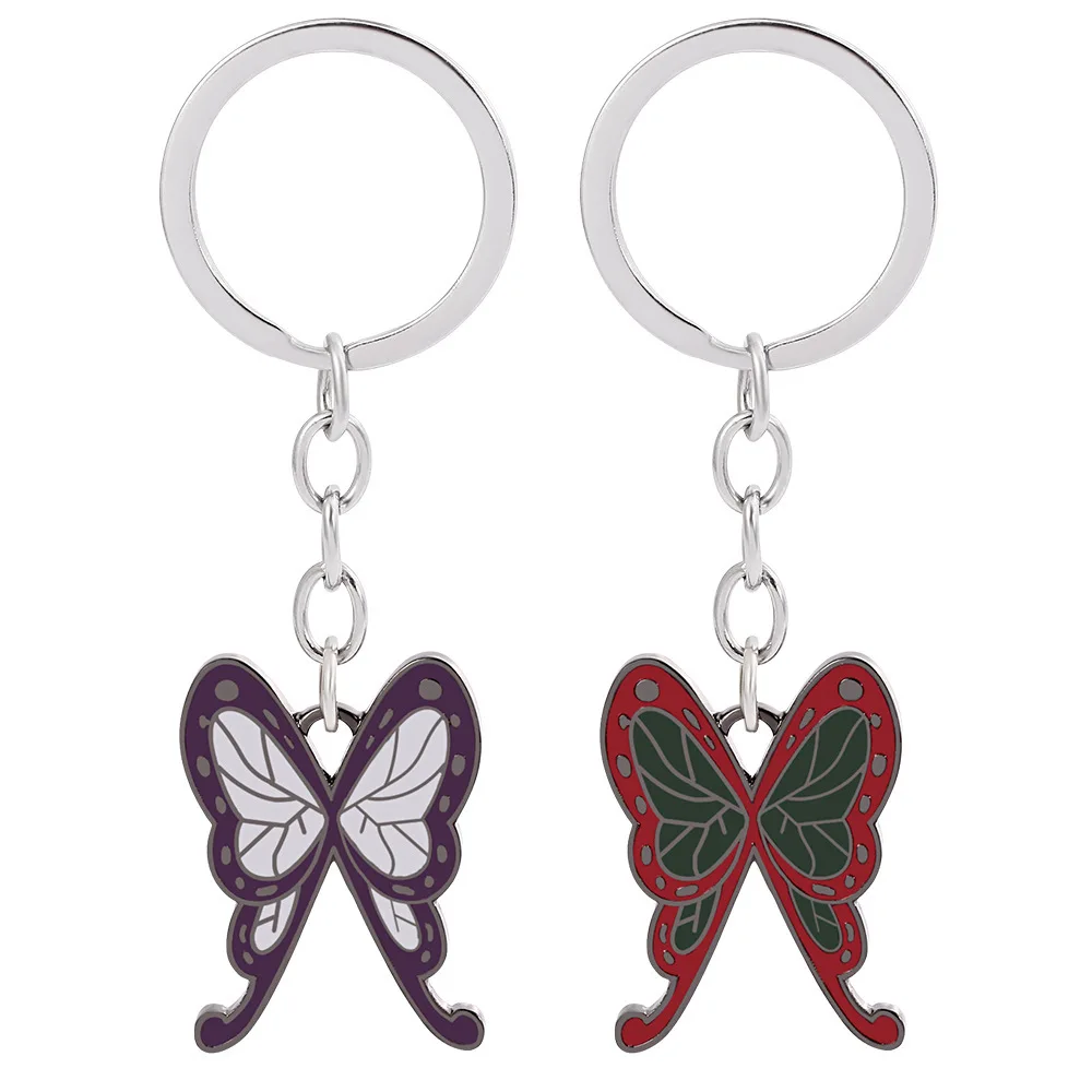 

Demon Slayer Kimetsu No Yaiba Keychain Kochou Shinobu Tsuyuri Kanawo Butterfly Pendant Key Rings Cosplay Jewelry For Gifts