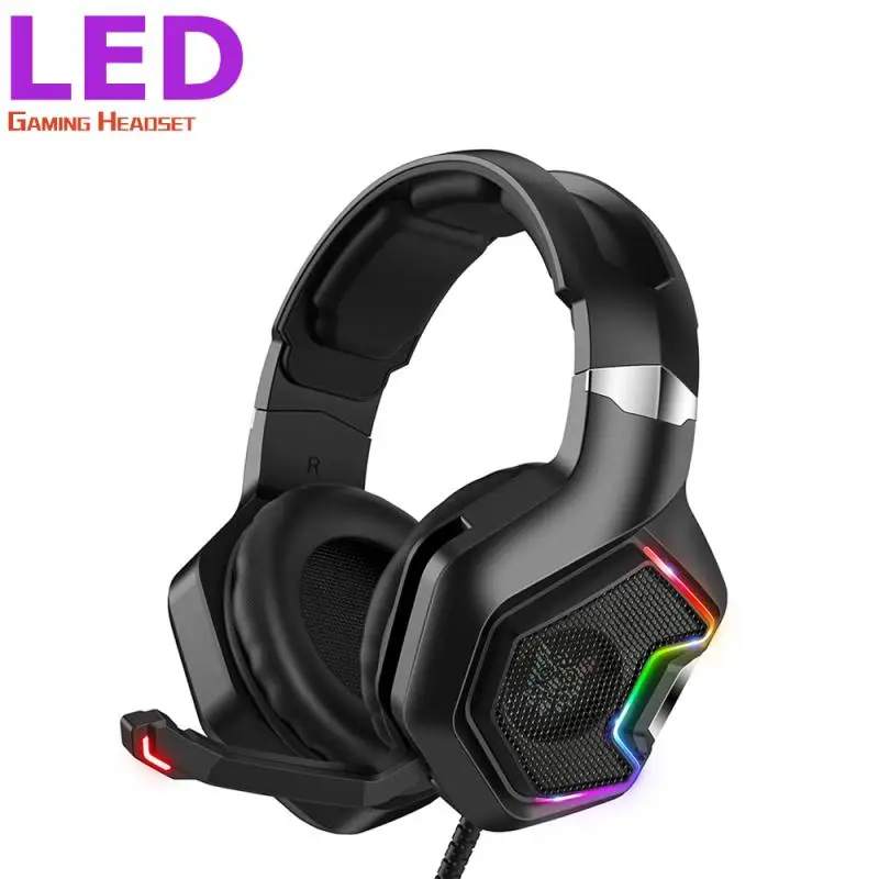 

New Professional Led Light Wired Gamer Headphones With Microphone For PS4 PS5 Xbox One Computer Bass Stereo PC Gaming Headset