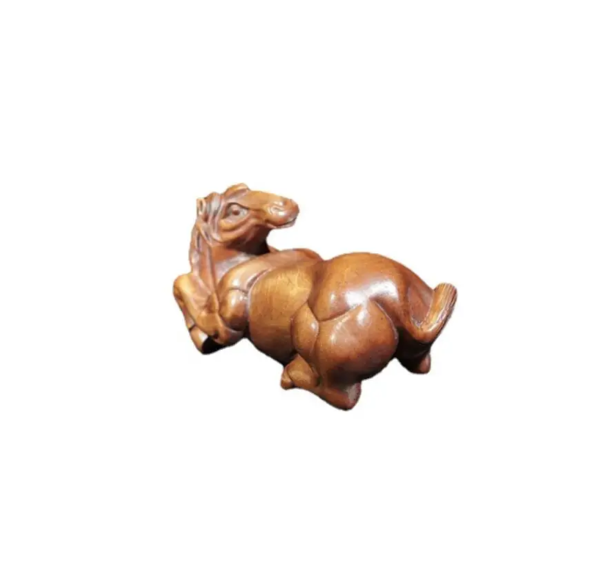 

Antiques and old antique Chinese style living room decoration boxwood carved Chinese zodiac Wuma handpiece ornaments