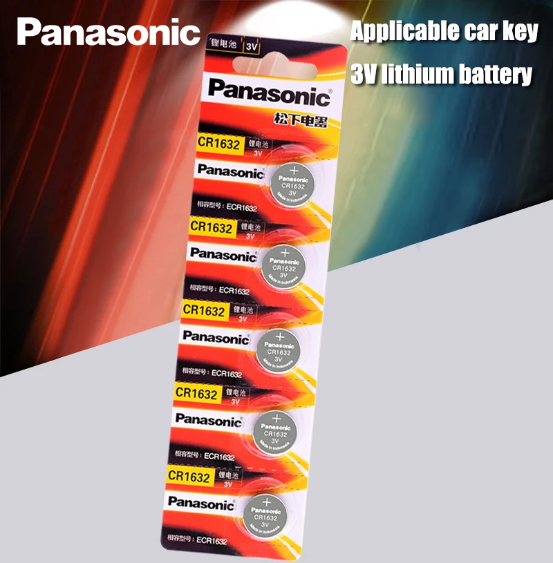 Часовая батарейка Panasonic cr1632 3 в 5 шт. литиевая для пульта дистанционного
