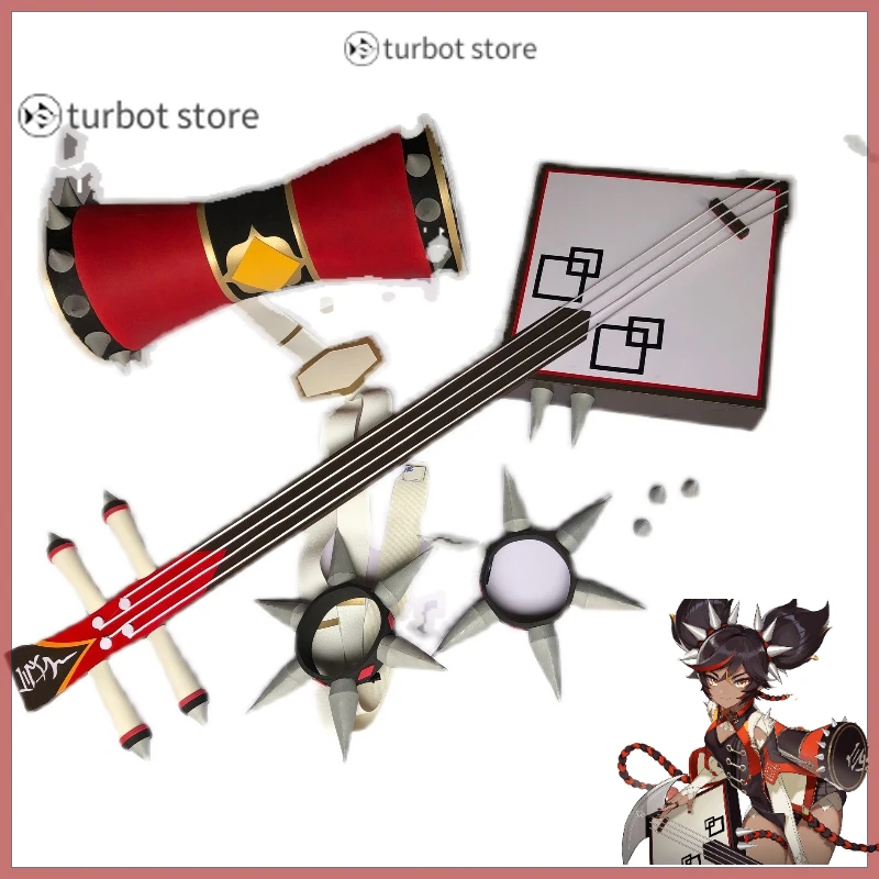 

Genshin Impact Xinyan Cosplay Hot Melody Piano Back Drum Headgear Thorns Cosplay Props