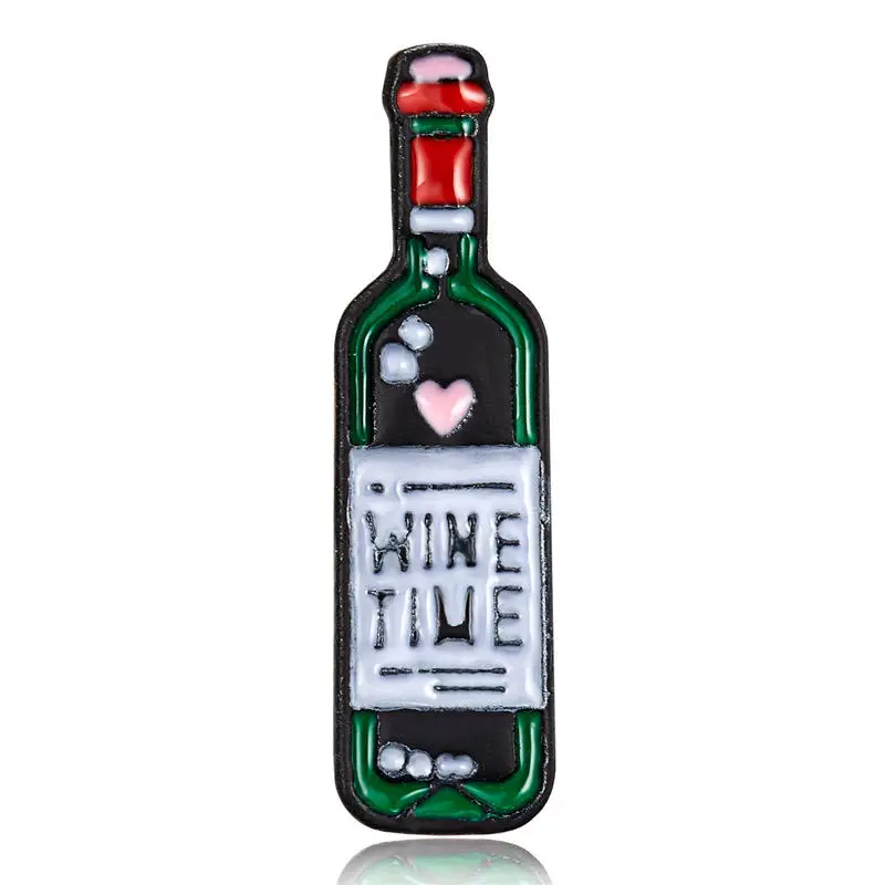 Красивая бутылка для вина чашки Броши эмалированная булавка кнопка на значке