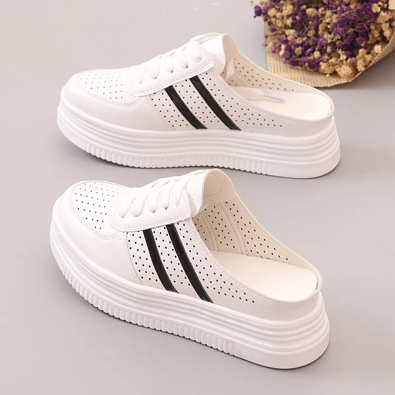 Туфли женские кожаные сандалии лоферы мягкая обувь на платформе без каблука Мокасины летняя для