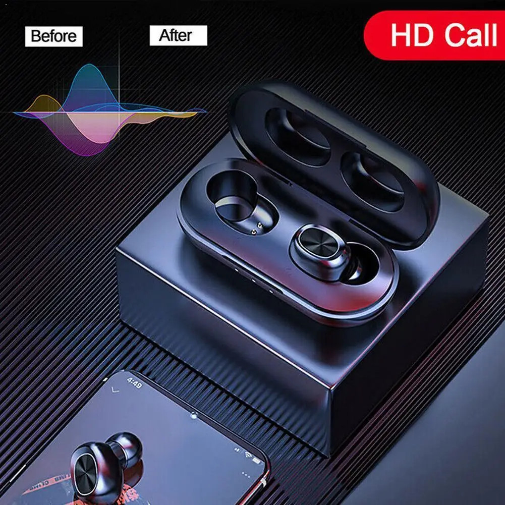 

New B5 Wireless Earphones Bluetooth Headphones Earbuds Waterproof 5.0 with 9D Stereo Micphones Headset Music O8B6