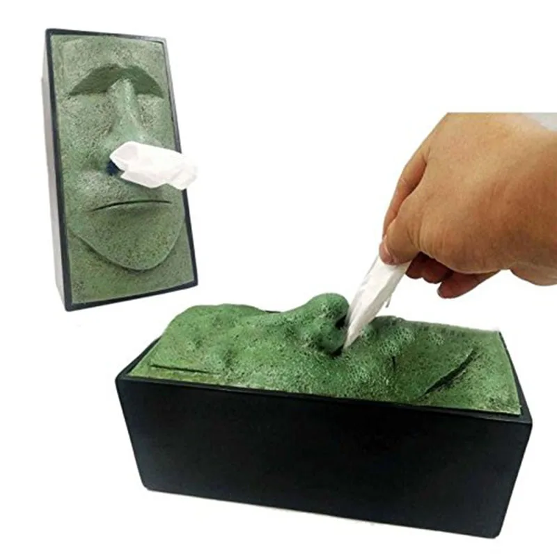 1 шт. Пасхальный остров голова Sir Tissue Box каменный статуя Голова рыцаря Tiki крышка