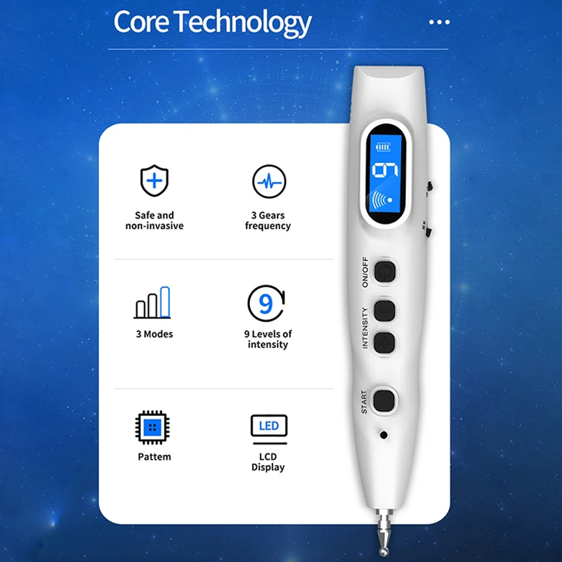 Электронная акупунктурная ручка для обнаружения меридианов массажная с 9
