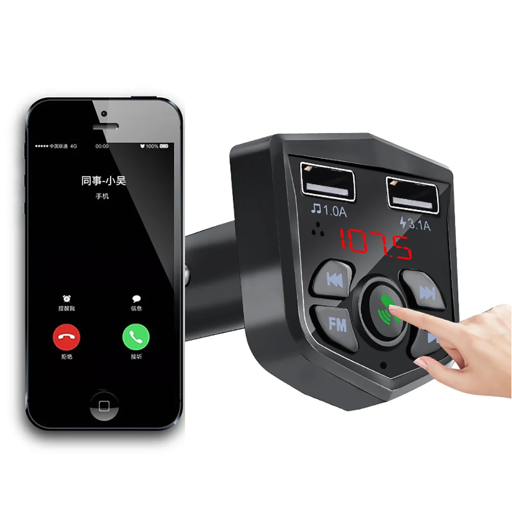 Передатчик автомобильный комплект Bluetooth 5 0 Handsfree беспроводной передатчик LCD MP3
