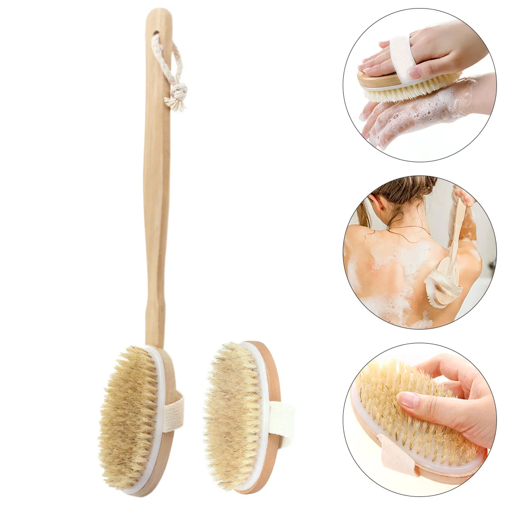 

2 Pcs Massage Brushes Shower Scrubbers Manual Portable Massage Brushes Cleaning Scrubbers for Home Bathroom