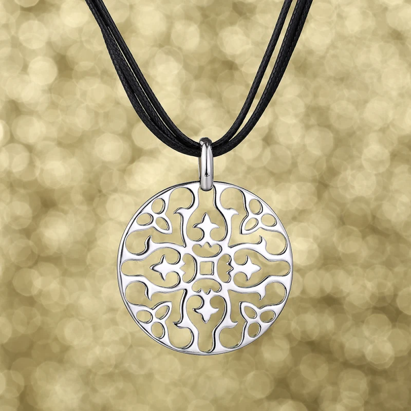 Золотой серебряный полый цветок кулон ожерелье свитер кожаная цепочка Ювелирные