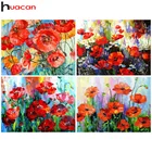 Алмазная вышивка Huacan, картина 5d сделай сам с цветком мака, мозаика с красным цветком, домашний декор