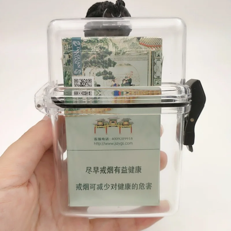 Прозрачный Водонепроницаемый сигареты чехол с черная хлопковая веревка
