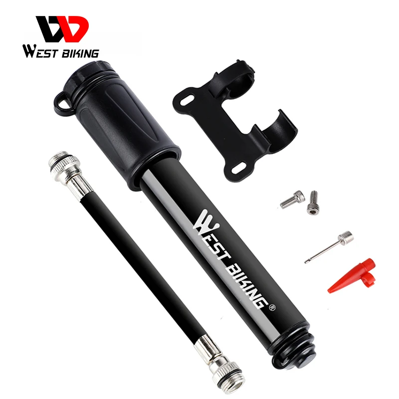 

WEST BIKING 120Psi Portable Bicycle Mini Pump Cycling Hand Air Pump Tire Inflator Schrader Presta Valve Cycling MTB Bike Pump