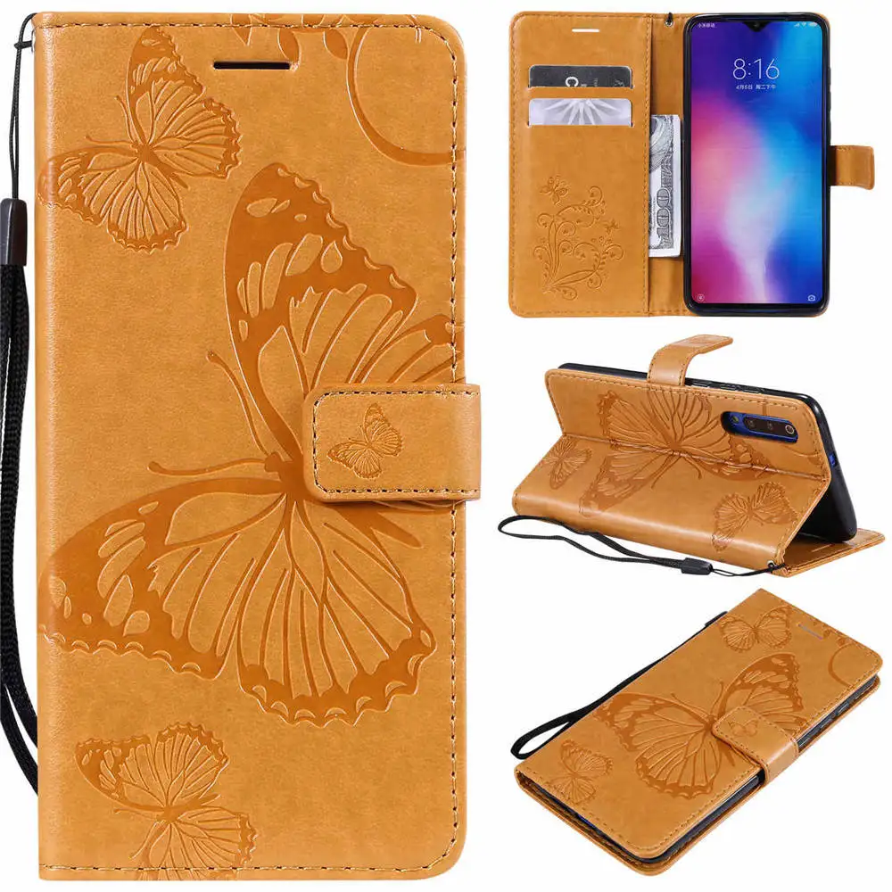 Yellow-Fly Кожаный бумажник-книжка чехол для Red mi GO Xiaomi mi Play Poco F1 Card Solt чехол для телефона для Red mi 6 Pro Note 6 7 Pro 3 4X mi 5X8 9 - Цвет: Yellow-Fly