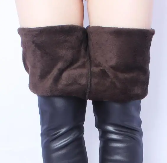 leather fur Clobee, женские брюки,, большие размеры, XL-6XL, зимние женские брюки, высокая талия, теплые, плюс толстый бархат, тонкие, тянущиеся, брюки-карандаш, J200 - Цвет: leather fur