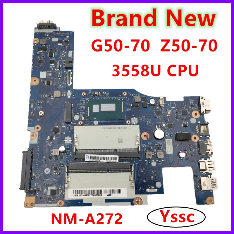 Новый ACLU1/ACLU2 NM A272 материнская плата для ноутбука Lenovo G50 70 70M Z50 (с 3558U CPU) Используйте