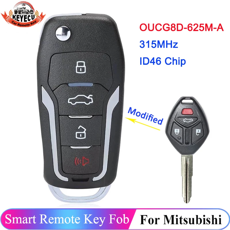 

KEYECU OUCG8D-625M-A Upgraded Flip 3 Button Remote For Mitsubishi i-MiEV Outlander Lancer 2008-2015 315MHz ID46 Chip Key Fob