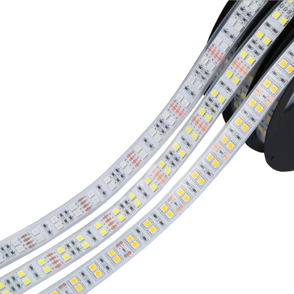 5050 двухрядная RGB Светодиодная лента Водонепроницаемая 120 светодиодов/м 5 м белая